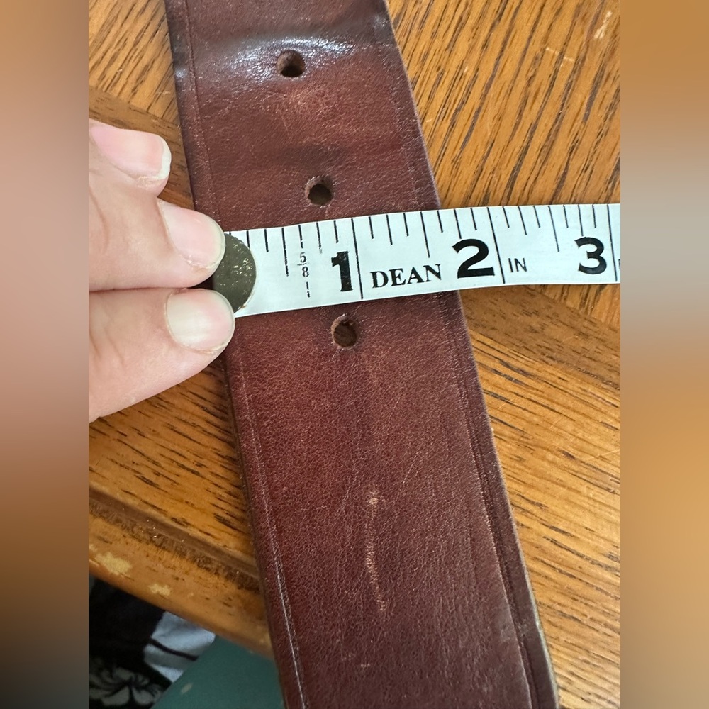 Vintage Polo Ralph Lauren brown leather belt men’s brass buckle size 59inch - Picture 8 of 12